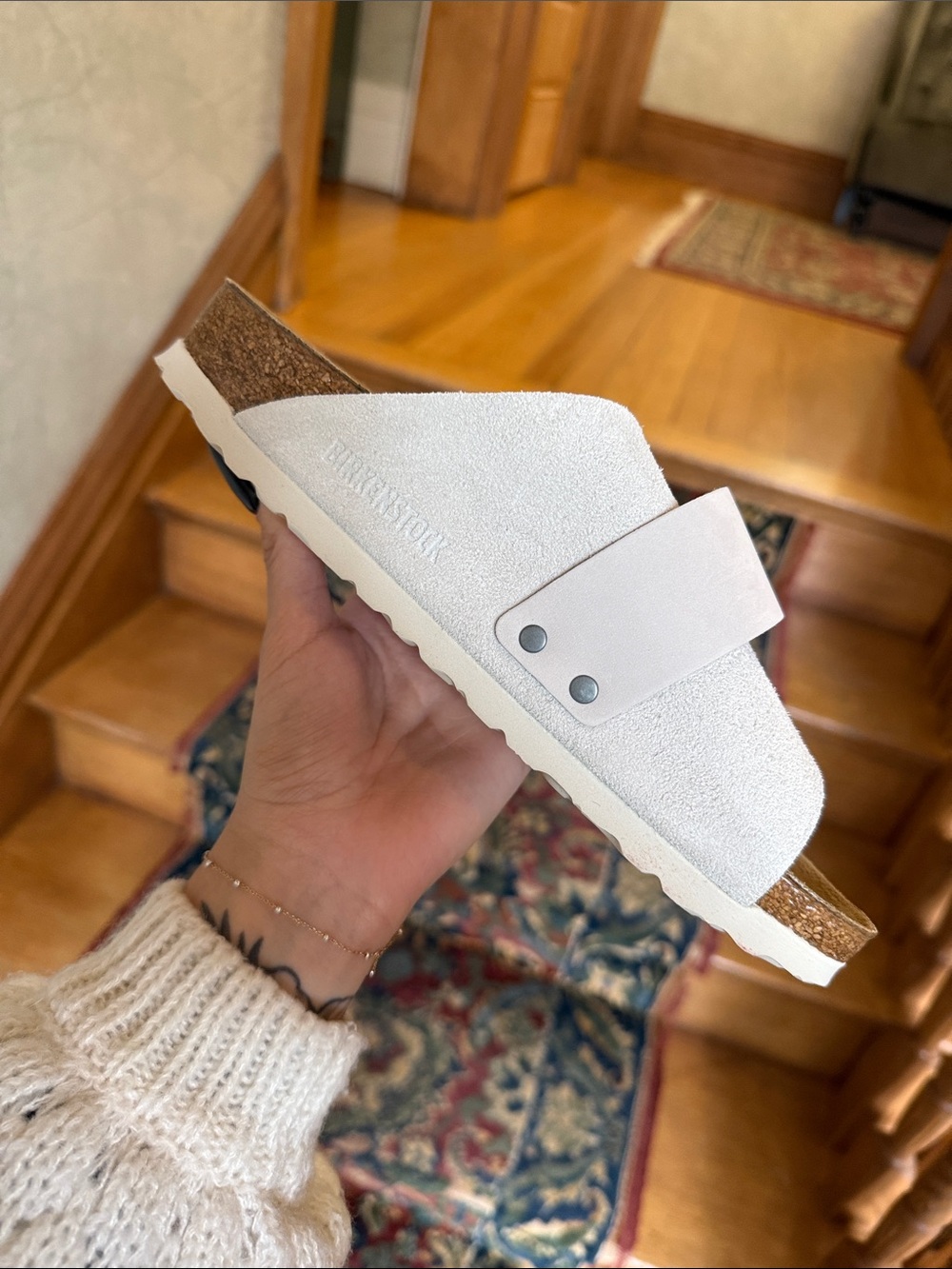 Birkenstock Kyoto Modern Suede Antique White - Picture 3 of 3